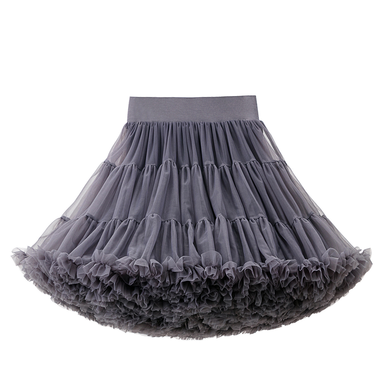 Womens Knee Length Layered Tulle Petticoat Skirt
